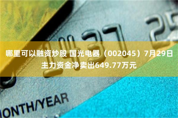 哪里可以融资炒股 国光电器（002045）7月29日主力资金净卖出649.77万元