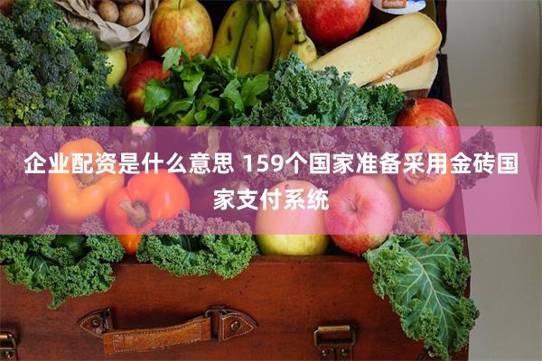 企业配资是什么意思 159个国家准备采用金砖国家支付系统